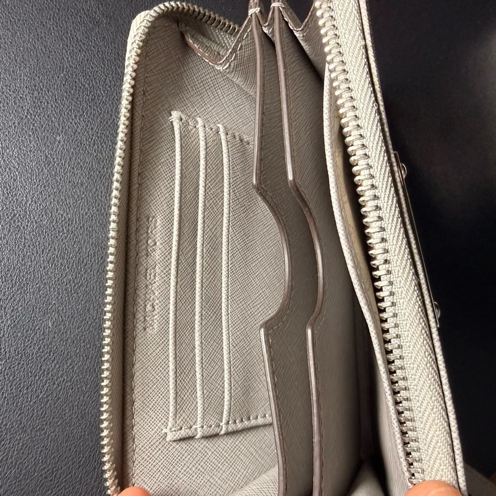 Michael Kors Cream Wristlet with Silver Accents - Picture 2 of 4